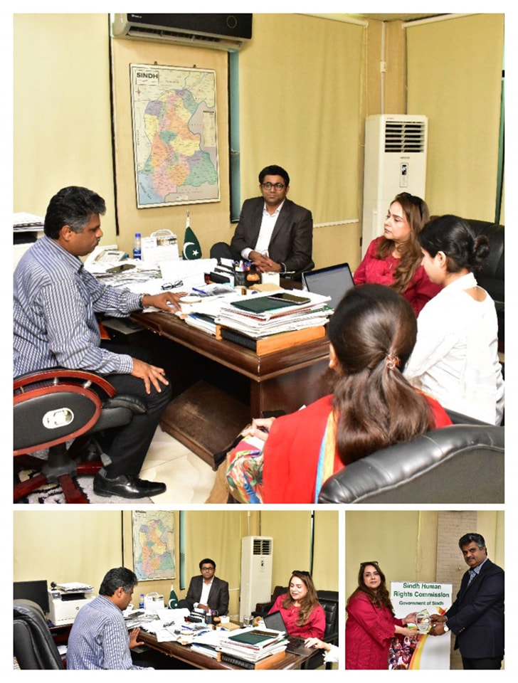 Ms. Malika Raza, Coordinator, Human Rights Cell, and Mr. Jameel Junejo, TIC, Human Rights Department visited SHRC office